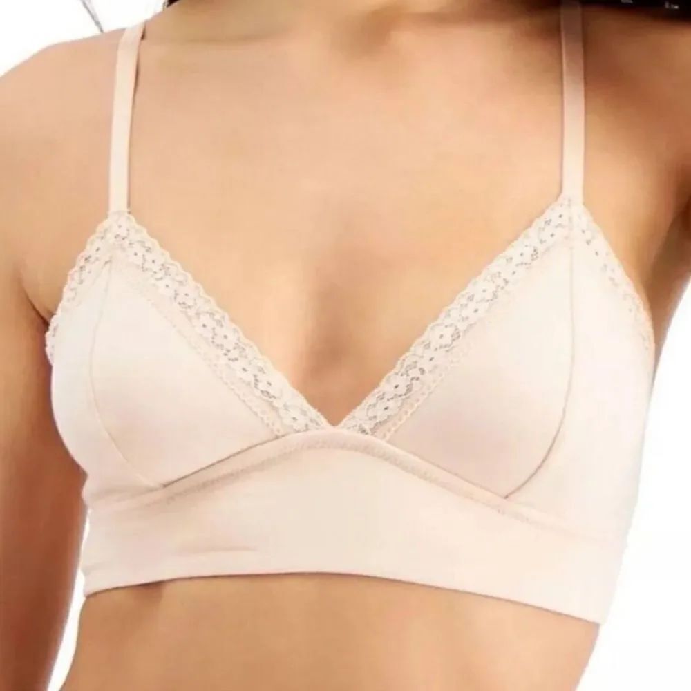 Jenni intimates S M L XXL bralette wireless bra lace trim black white beige